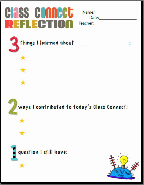 Reflection In English Class Luxury Cc Lesson Reflection and Exit Ticket Printables