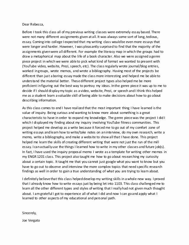 Reflective Letter for English Class Lovely Final Reflective Letter 1103