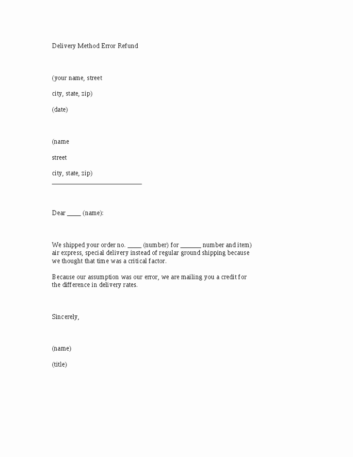 Refund Letter Templates Lovely Refund Letter Templates Baskanai