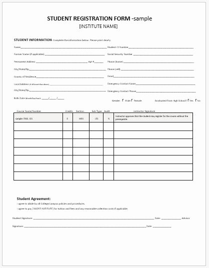 Registration form Template Word Free Best Of Student Registration forms for Ms Word