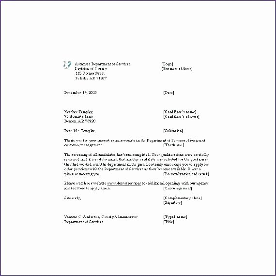 Rejection Letter for Internal Candidate Inspirational Employment Rejection Letter Template – Tastyfarms