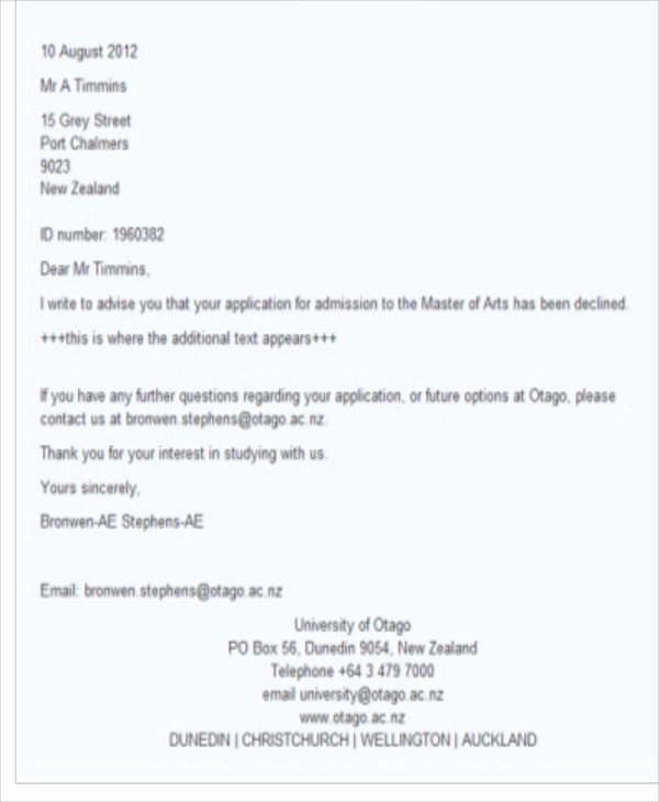 Rejection Letter for Internal Candidate Lovely 36 Rejection Letter Pdf