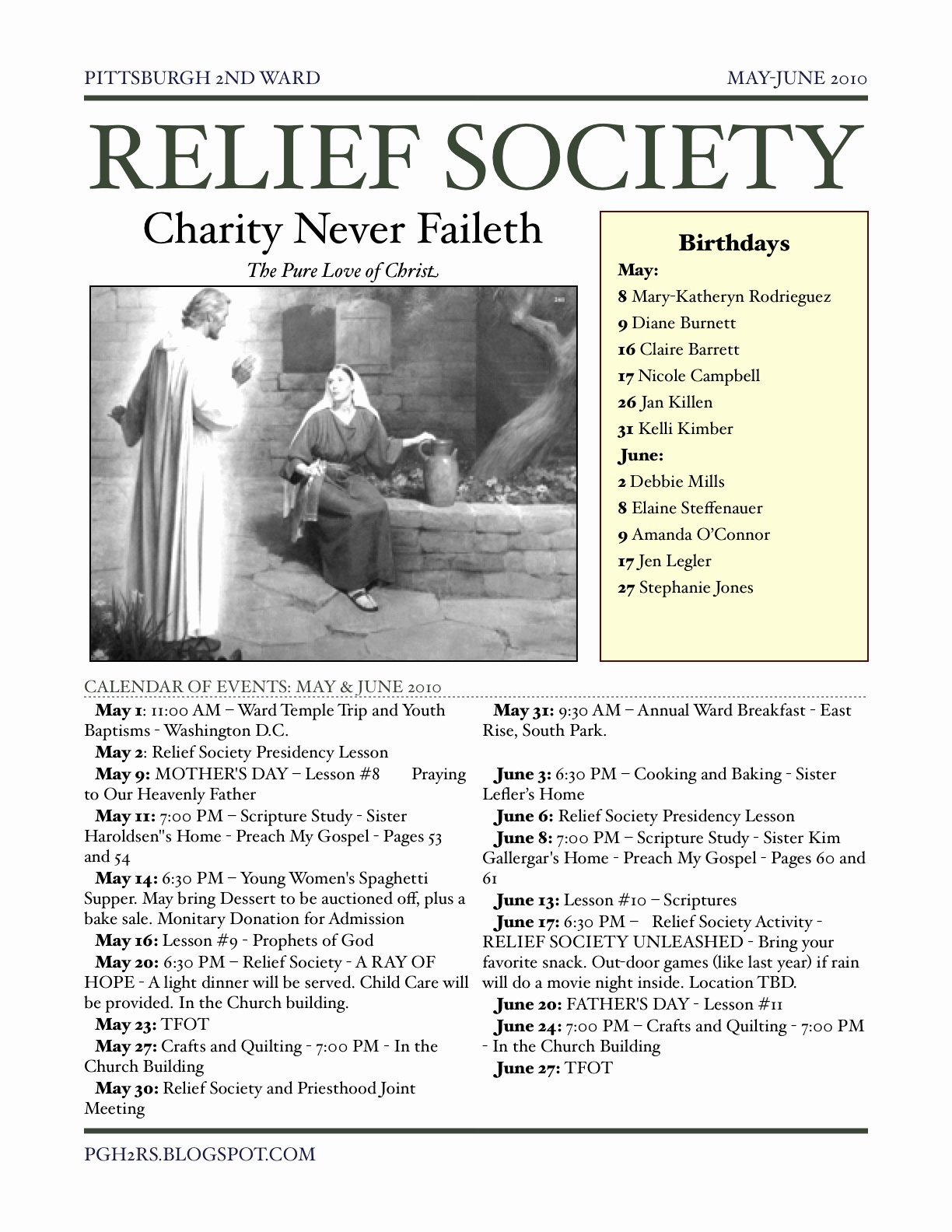 Relief society Newsletters Lovely Pgh2 Relief society