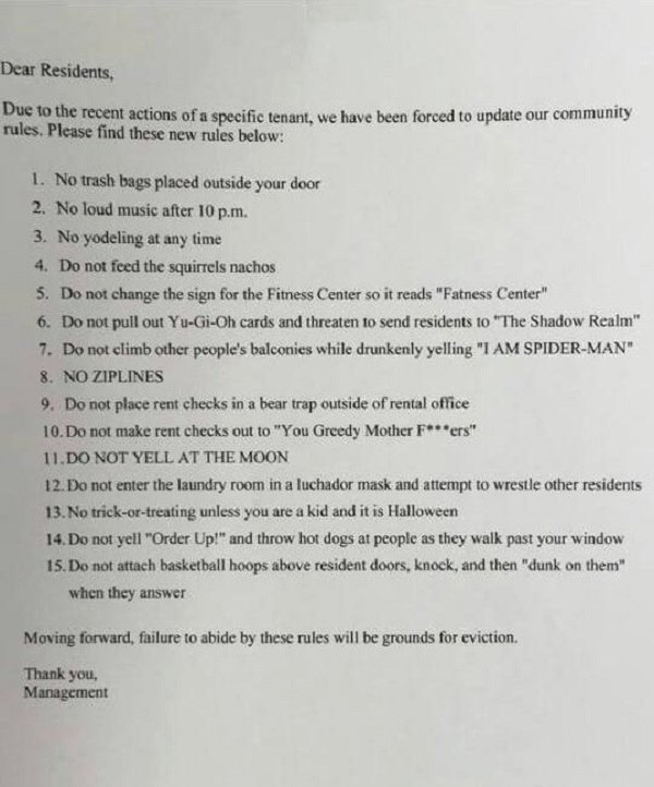 Rent House Rules Inspirational Landlord Posts Hilarious List Rules for Tenants Mandatory