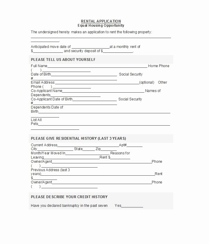 Rent Lease Template Awesome 42 Rental Application forms &amp; Lease Agreement Templates