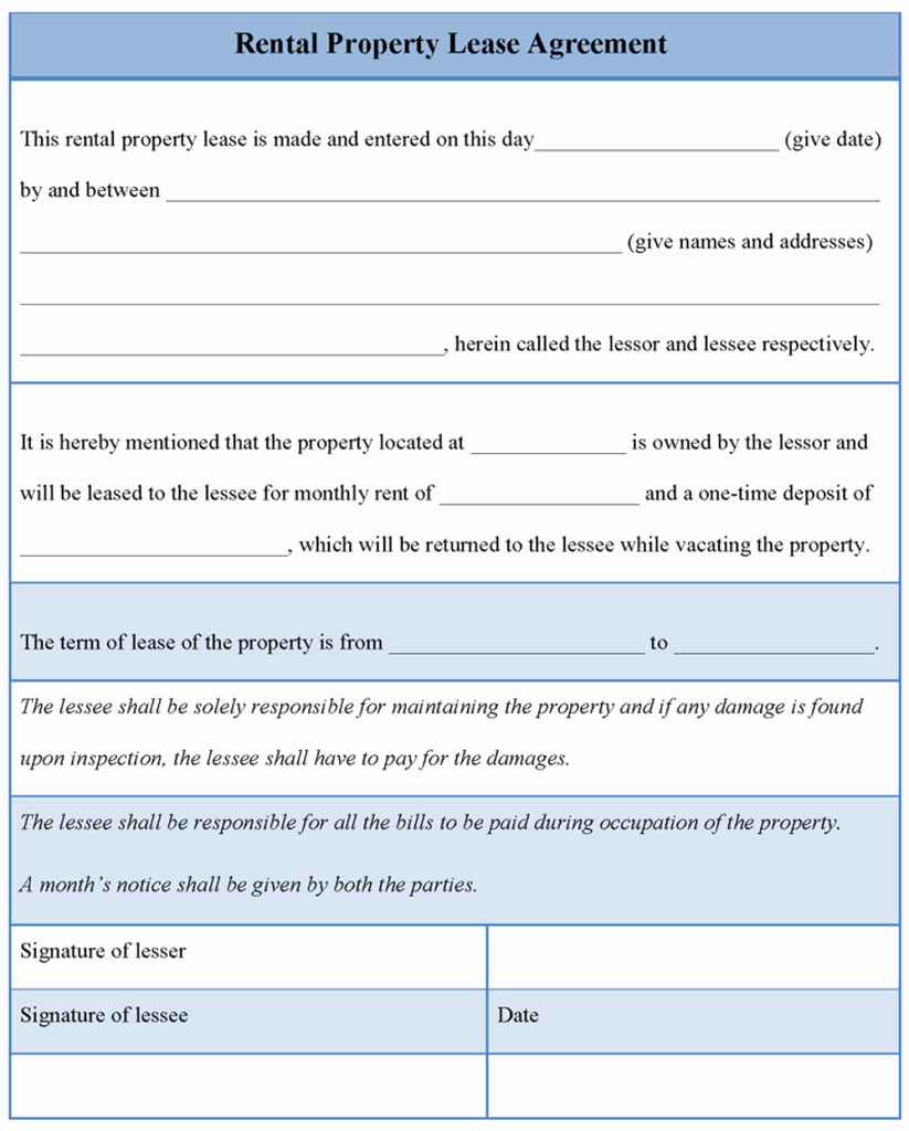 Rent Lease Template Fresh Agreement Template for Rental Property Lease Example Of