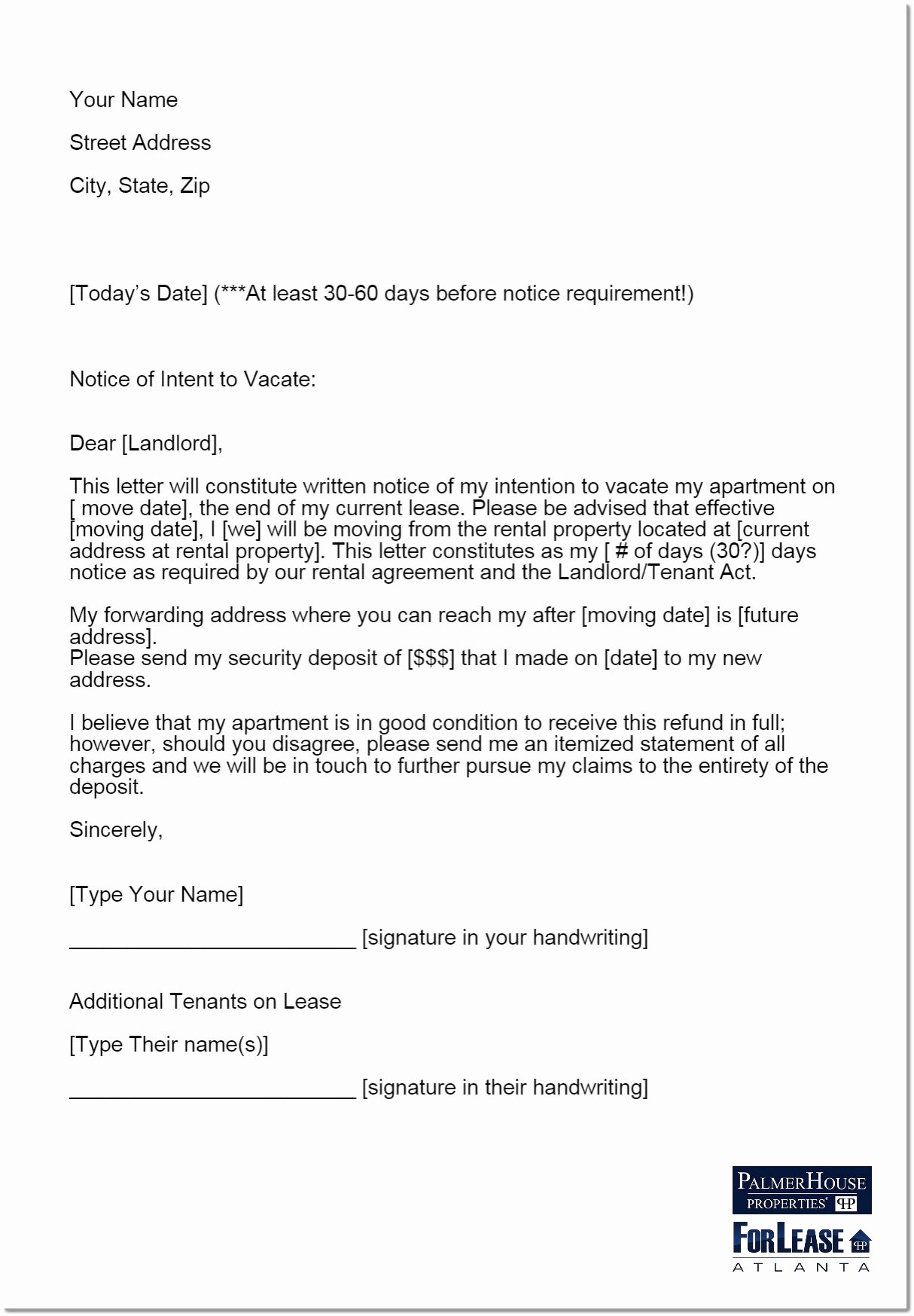 Rent Letter Of Intent Best Of Writing Your Landlord A Letter Of Notice