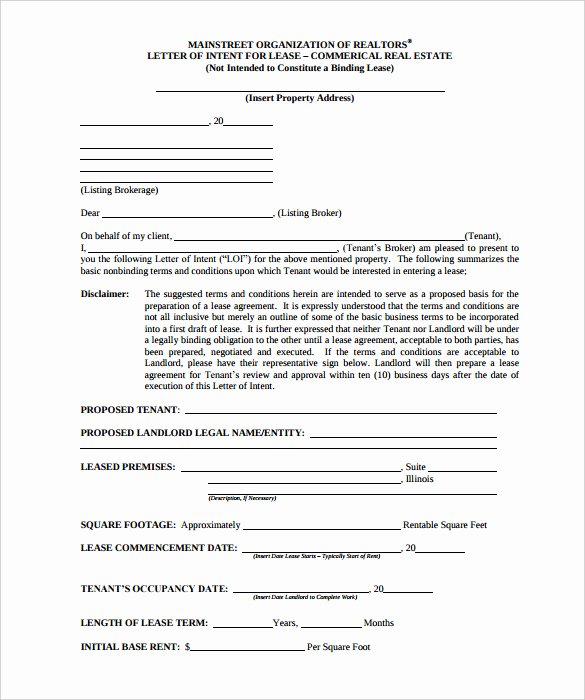 Rent Letter Of Intent Elegant Free Intent Letter Templates 18 Free Word Pdf