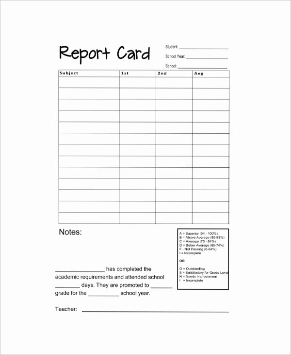 Report Card Templates Free Awesome 10 Sample Report Cards – Pdf Word Excel