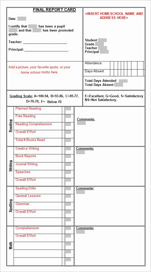 Report Card Templates Free Awesome Sample Report Card Template 11 Download Documents In