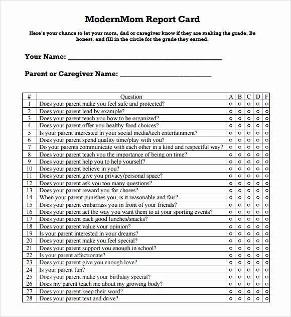 Report Card Templates Free Beautiful 7 Report Card Template Free Samples Examples formats