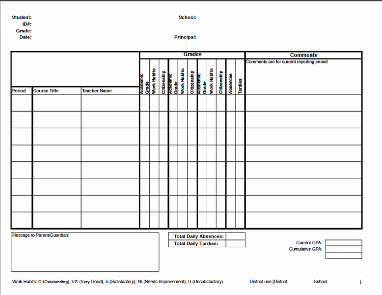 Report Card Templates Free Best Of Report Cards – Illuminate Education