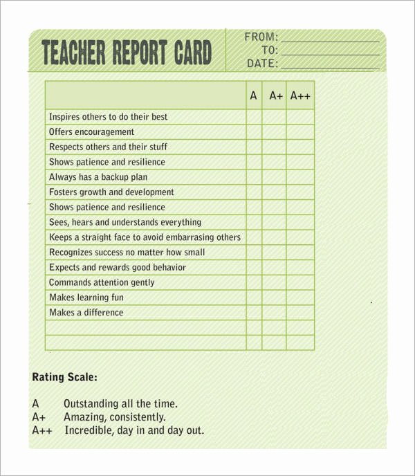 Report Card Templates Free Fresh 14 Sample Report Cards Pdf Word Excel Pages