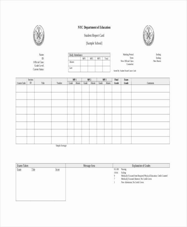 Report Card Templates Free New 11 Report Card Templates Word Docs Pdf Pages