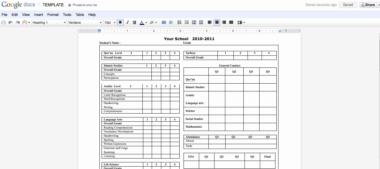 Report Card Templates Free New Collaborative Report Cards Using Google Docs