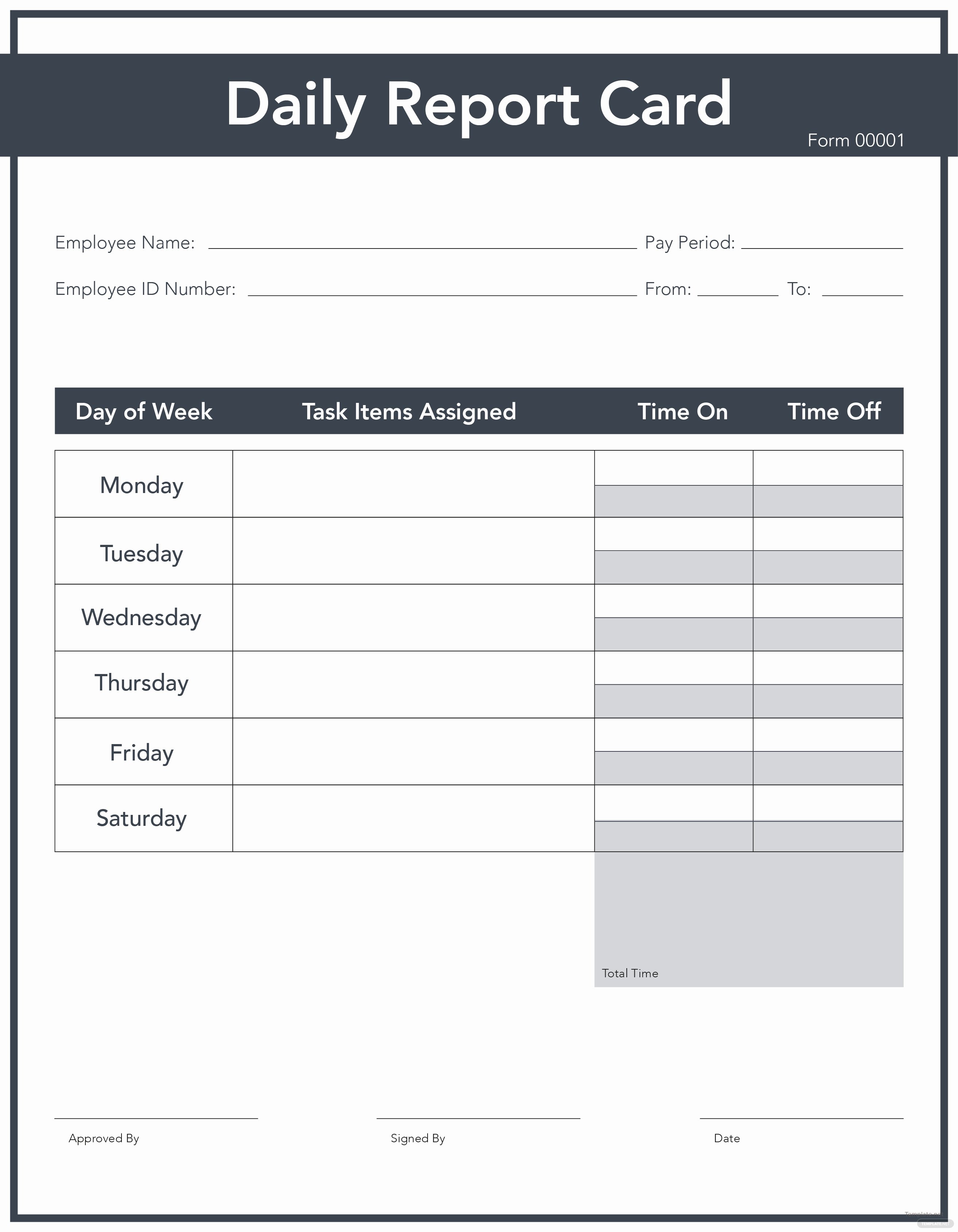 Report Card Templates Free New Free Daily Report Card Template In Adobe Shop Adobe