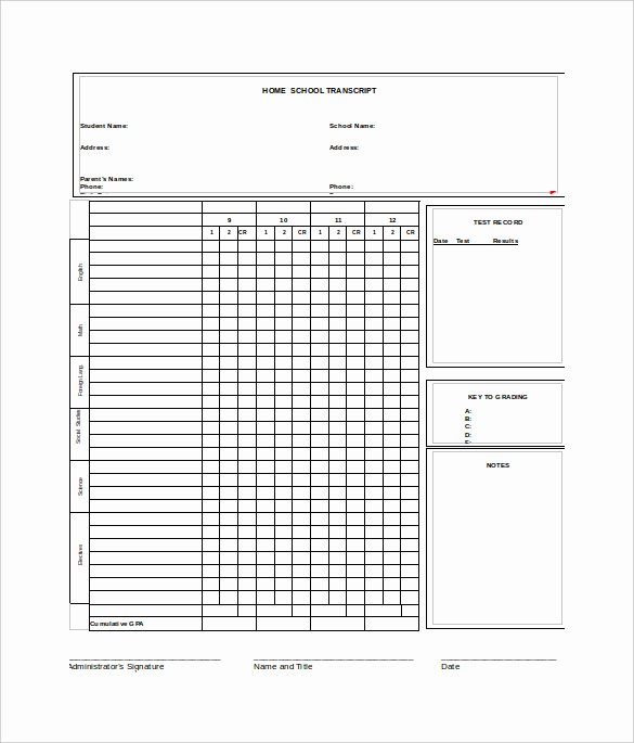 Report Card Templates Free Unique Sample Homeschool Report Card 7 Documents In Pdf Word