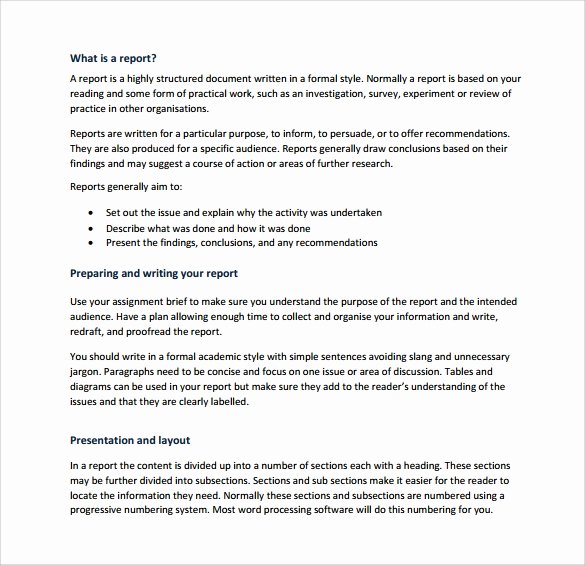 Report Writing Template Inspirational Sample Report Writing format