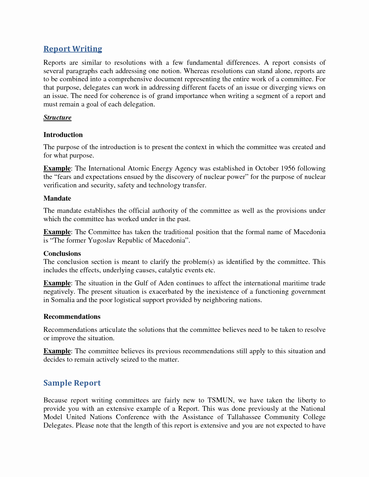 Report Writing Template New Business Report Writing Example Pdf to Print