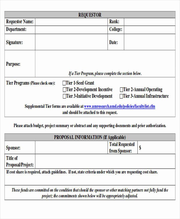 Request for Funds form Template New Sample Funding Request form 10 Examples In Word Pdf