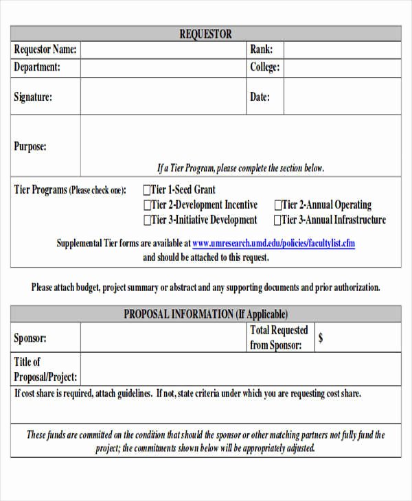 Request for Funds form Template New Sample Funding Request form 10 Examples In Word Pdf