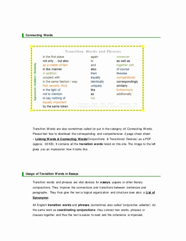 Research Paper Transition Words Awesome List Transition Words Argumentative Essay Excel Homework