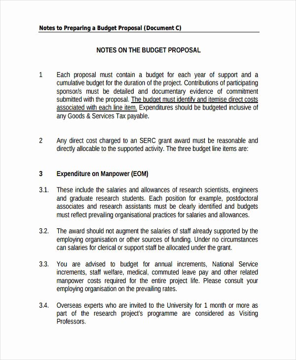 Research Proposal Budget Example Fresh 53 Proposal Templates and Examples Pdf Word Pages