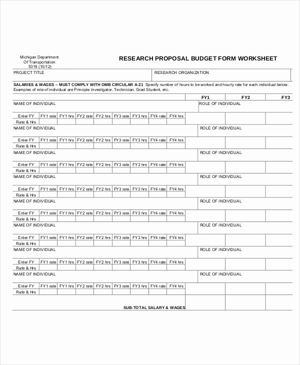 Research Proposal Budget Example Unique 7 Research Bud Templates Word Pdf Excel