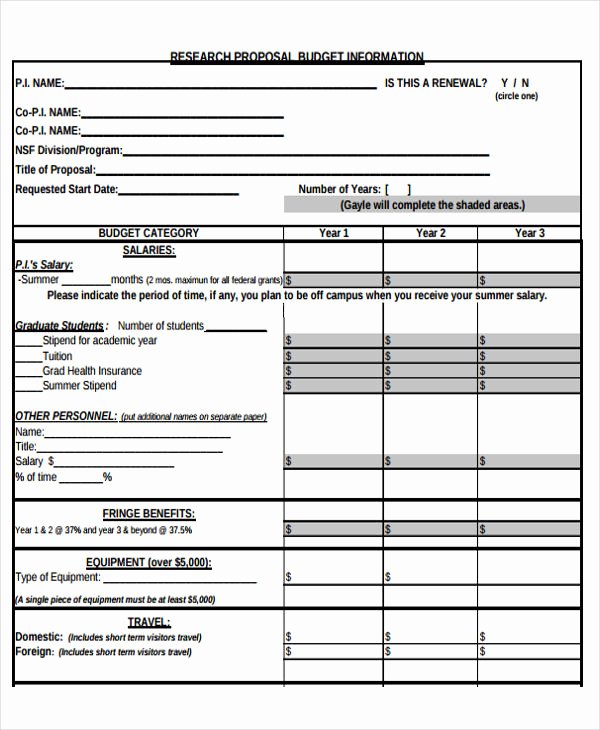 Research Proposal Budget Example Unique 9 Research Bud Templates Word Pdf