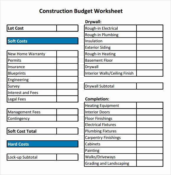 Residential Construction Budget Template Excel Luxury 11 Construction Bud Samples Word Pdf Excel