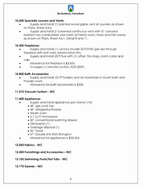 Residential Construction Scope Of Work Template Awesome Scope Of Work