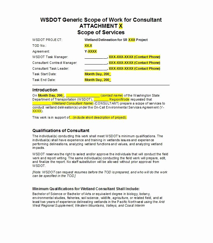 Residential Construction Scope Of Work Template Beautiful 30 Ready to Use Scope Of Work Templates &amp; Examples Free