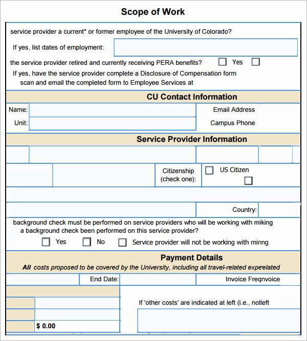 Residential Construction Scope Of Work Template Elegant Scope Of Work 22 Dowload Free Documents In Pdf Word Excel