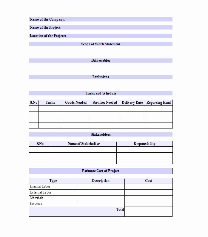 Residential Construction Scope Of Work Template New 30 Ready to Use Scope Of Work Templates &amp; Examples Free