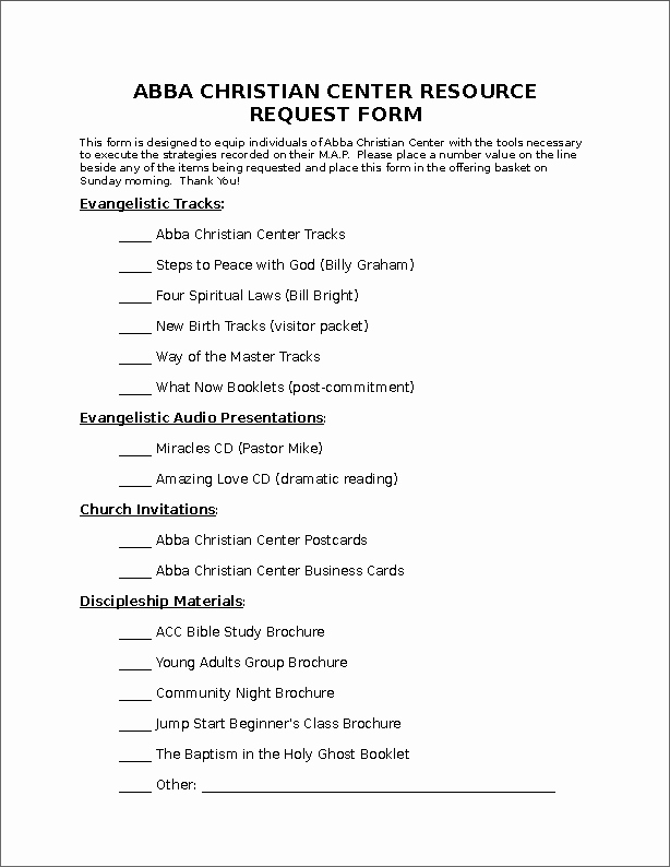 Resource Request form Awesome Acc Resource Request form