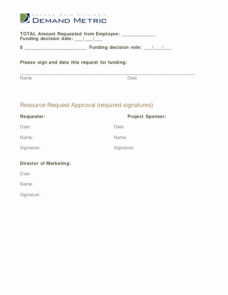 Resource Request form Awesome Financial Resource Request form