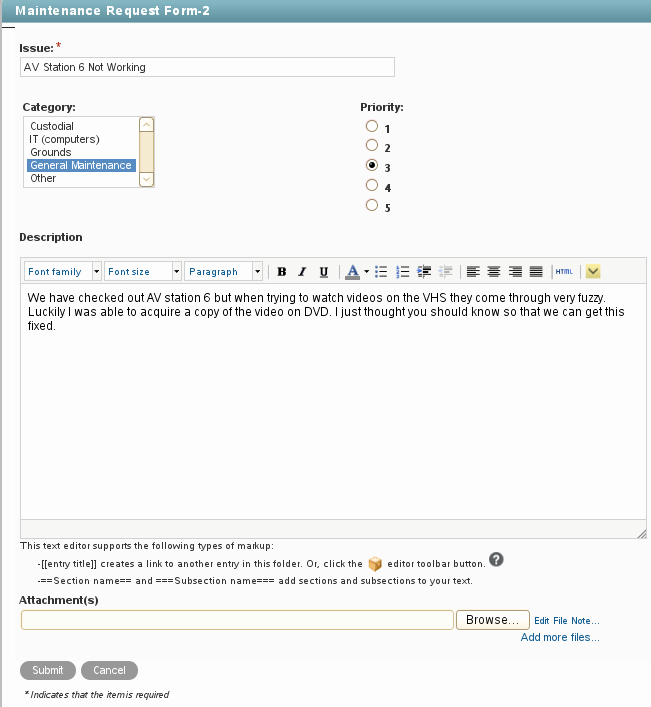 Resource Request form Awesome Maintenance Request Vibe