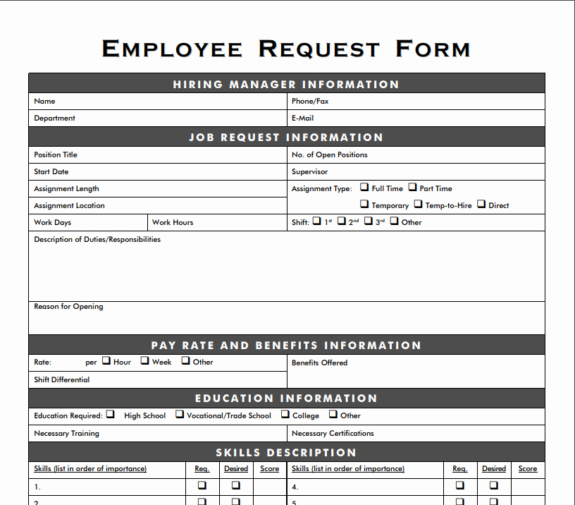 Resource Request form Awesome Staffing Resource Center tools