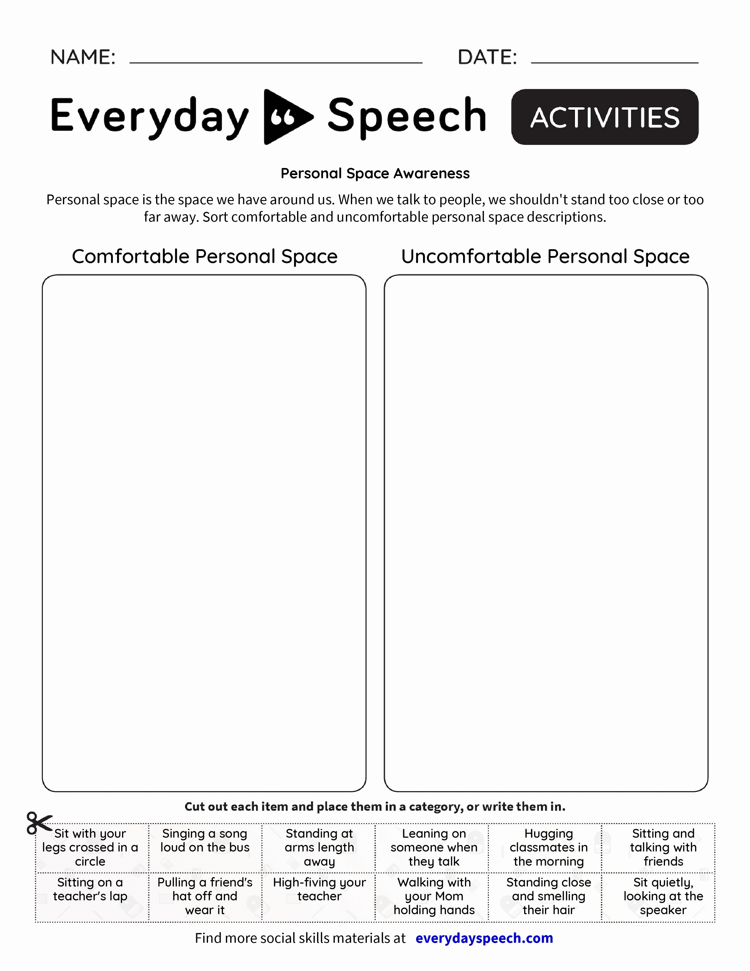 Respecting Others Property Worksheet Best Of Personal Space Worksheets Mindgearlabs