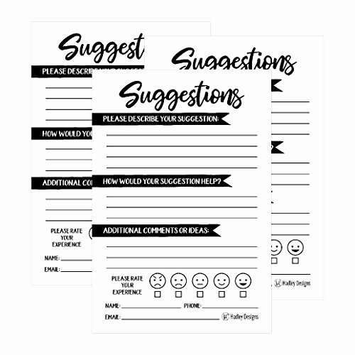 Restaurant Comment Cards Template Fresh 25 4x6 Feedback Ment Suggestion Card forms for Customer