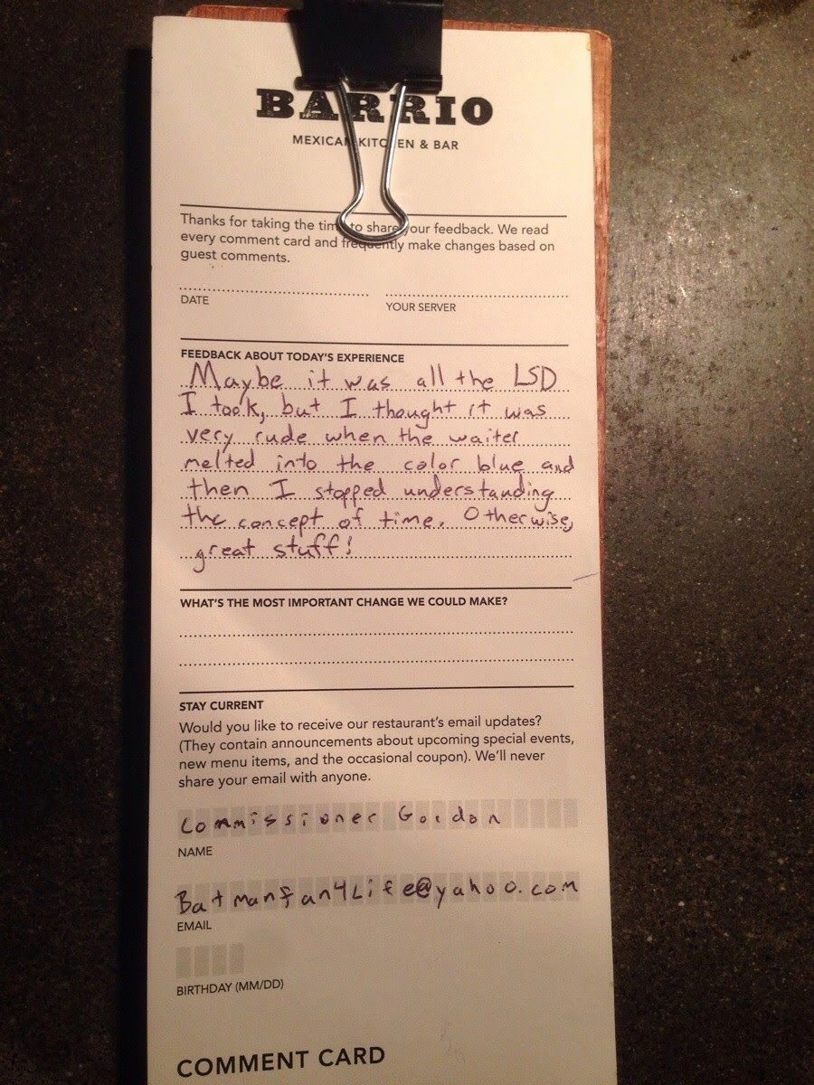 Restaurant Comment Cards Template Unique Awesome Ment Card Left by A Diner at A Restaurant In