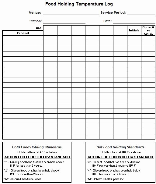 Restaurant Manager Log Book Template Lovely Food Safety forms 8 forms Including Food Holding