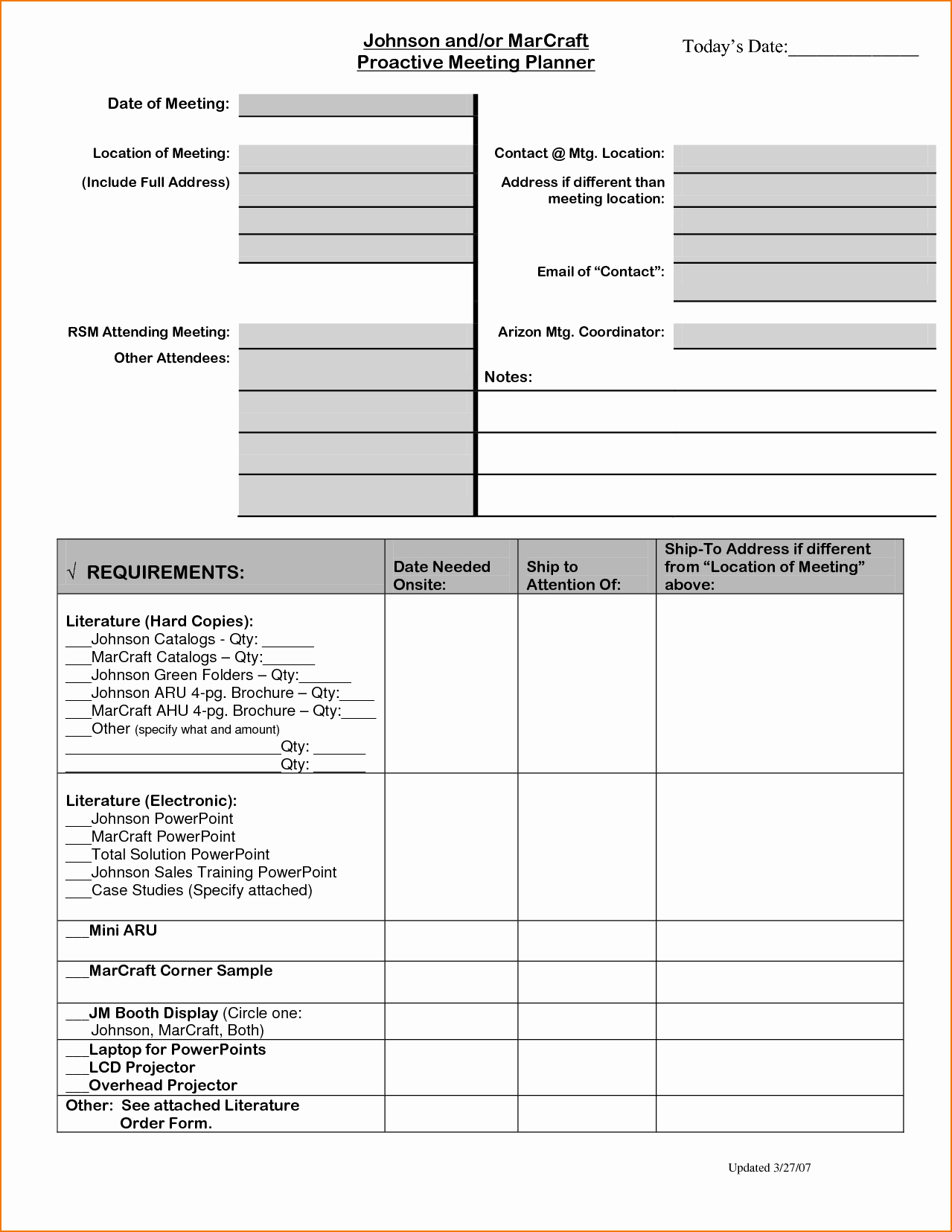 Restaurant Manager Log Book Template New 4 Meeting Planner Template