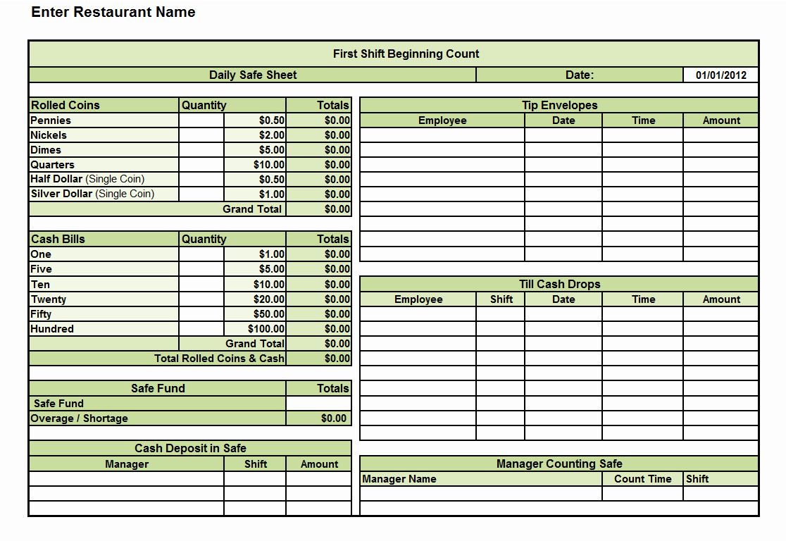 Restaurant Observation Report Sample Awesome Daily Safety Report format In Excel Calendar June