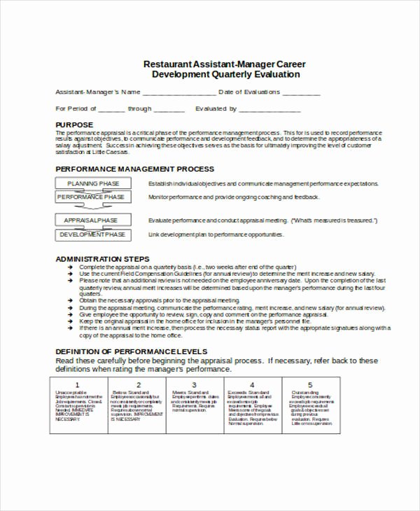 Restaurant Observation Report Sample Beautiful 29 Sample Employee Evaluation forms