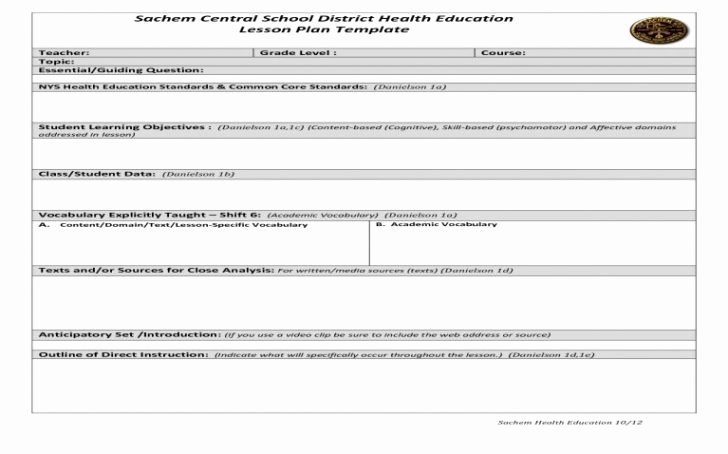 Restaurant Observation Report Sample Inspirational Danielson Aligned Lesson Plan Template for formal