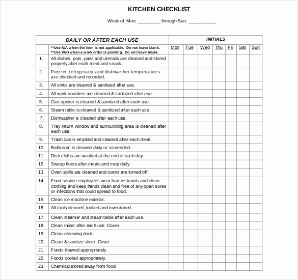 Restaurant Waiting List Template Best Of Cleaning Schedule Template for Restaurant