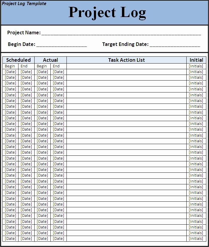 Restaurant Waiting List Template Lovely Project Log Template