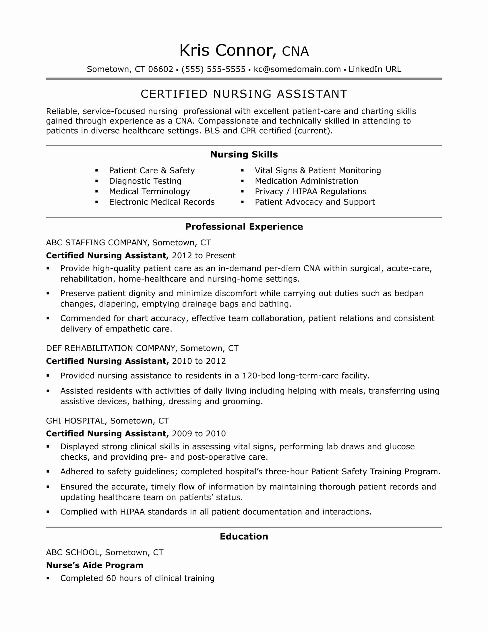 Resumes for Cna Position Awesome 41 New Cna Skills List for Resume Id E – Resume Samples