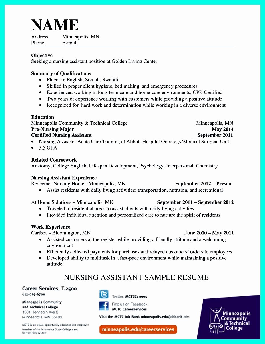 Resumes for Cna Position Fresh &quot;mention Great and Convincing Skills&quot; Said Cna Resume Sample